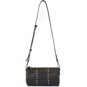 5769 Leather Round Crossbody Bags Travel Barrel Bag Cross Body Purse Small